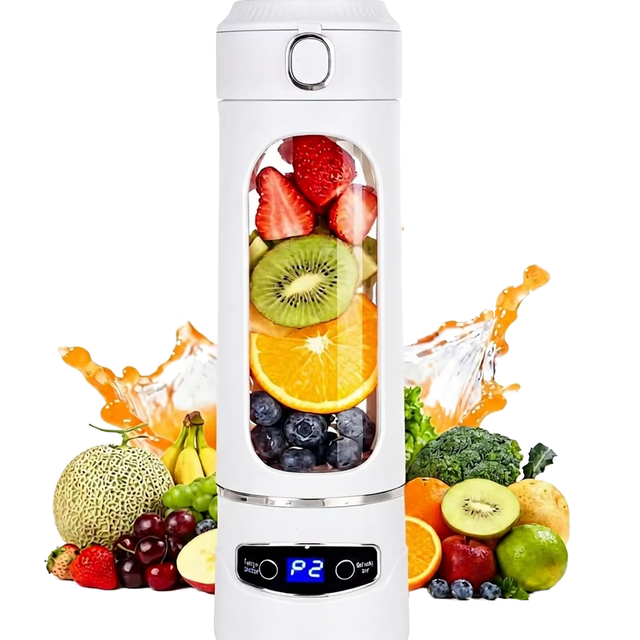 2026 Portable USB Rechargeable Mini Blender Cup 2-in-1 Juicer 600mL Capacity Alloy Blade Automatic Pulp Ejection Low Outdoor
