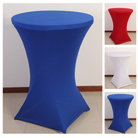 Nappe ronde extensible en spandex pour table de cocktail, idéale pour les mariages et les fêtes, style moderne