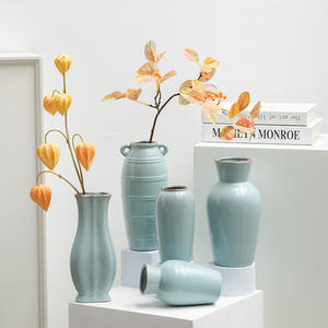 Nuevo jarrón de cerámica de estilo chino Ru Kiln <span class=keywords><strong>Song</strong></span> Dynasty, flores secas estéticas, adornos hidropónicos para sala de estar, flor de vestíbulo - Product Image 3