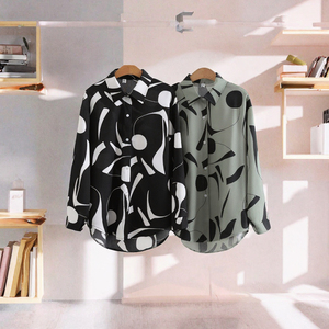 <b>Women</b> <b>Shirts</b> New Spring Girls Loose Printing <b>Long</b> Sleeve Autumn Blouses All Match Tops European Style - Product Image 2