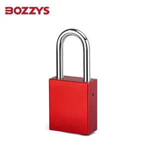 BOZZYS Red Anti-UV Bright Anodized Aluminum Padlock With 6.2*38mm Hardened Steel Shackle Suitable For Lndustria Lockout-Tagout