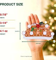 Ornement de Noël pour famille de 6 personnes 2027, maison en pain d'épices personnalisée