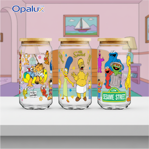 Retro Funny Cartoon Series 16oz UV DTF Tumbler Transfer Sticker Factory Direct Wholesale Price PET Material Clear Print Easy - Product Image 3