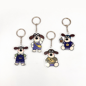 Wholesale Custom Cute Puppy UV Printed Mini Bag Accessories Personalized Cartoon Anime Plastic Key Chains
