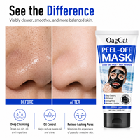 Masque au collagène et à la boue de la Mer Morte pour l'élimination des points noirs, soin du visage, nettoyage du visage et du nez, masque noir peel-off pour éliminer les points noirs