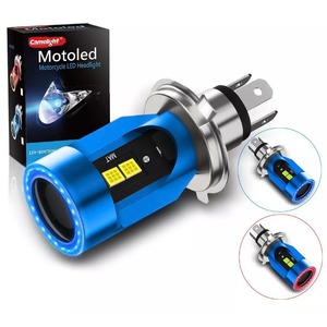 Faro LED para Motocicleta Motoled, 12V 30W, Estilo Ojo de Ángel Azul, Carcasa de Aluminio, Ajuste Universal - Product Image 1