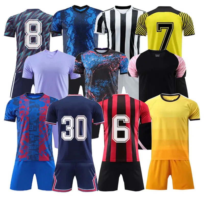 2022 Custom Logo Number Youth Soccer Jersey Uniform France UK Club Team Soccer Jerseys Men football kits