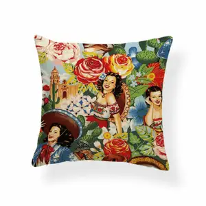 Character Girl Cartoon Cushion Cover Sexy Cactus Cowboy Pillow Case Western,Bolster Latest Design Cushion Cover/