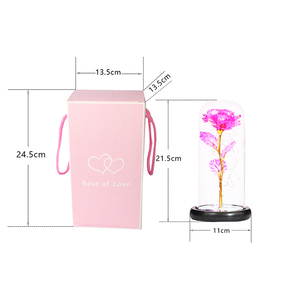 Copertina in vetro rosa con fiore in lamina d'oro decorazione finita laurea <span class=keywords><strong>regalo</strong></span> di san valentino <span class=keywords><strong>regalo</strong></span> di <span class=keywords><strong>compleanno</strong></span> della <span class=keywords><strong>fidanzata</strong></span> - Product Image 6