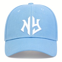 Casquette de baseball personnalisée de luxe à visière incurvée en polyester, modèle Five NY, avec logo brodé