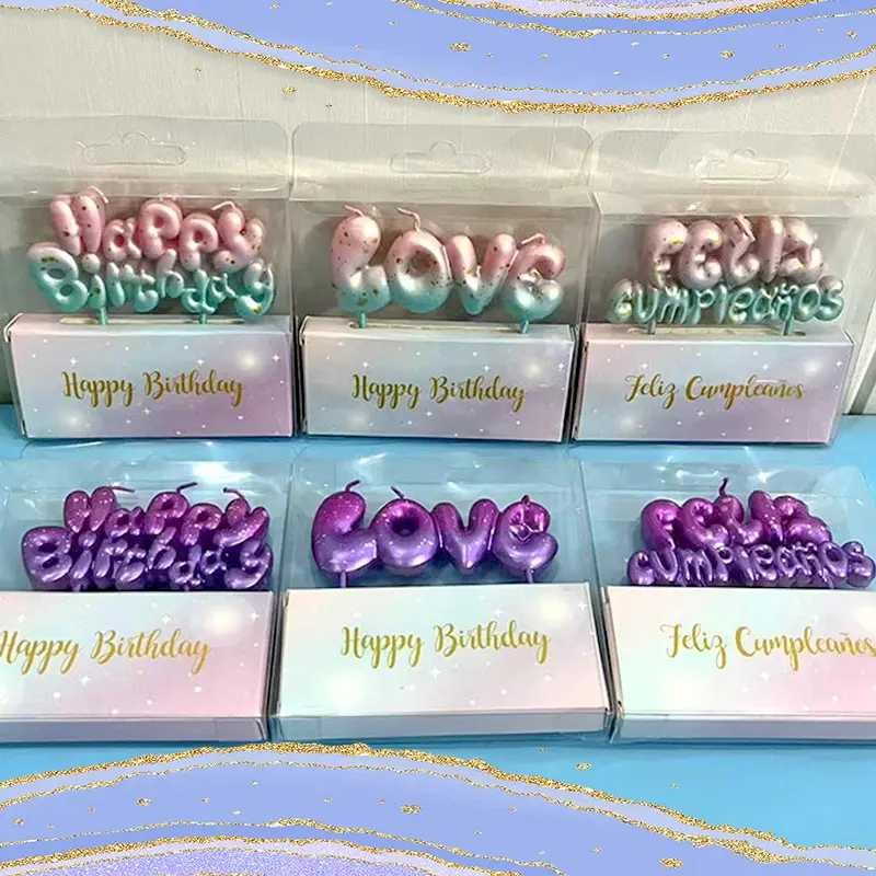 Mermaid-themed Gold-touch Letters Cake Candles for Birthday - Love Party Cake Decoration  Cake Toppers and Starry Sky Candles