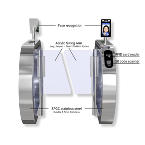 Barriera a battente Ironman TD.ST610 in acciaio inossidabile ad alta sicurezza, cancello a velocità elevata IP54 45 PPM anti-tailgating per centri commerciali e metropolitane - Product Image 2