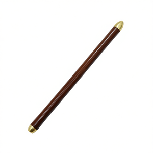 Varita Kansa de Madera Pulida Marrón con Acabado en Latón, Rodillo de Masaje para Puntos de Activación, Rodillo para Pies y Cuerpo, Lifting Facial, Desintoxicación, Alta Calidad, Reutilizable, Moderno - Product Image 1