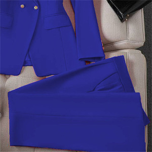 BH1652 Completo <span class=keywords><strong>Donna</strong></span> Casual Retrò con Blazer a Pois in Velluto Antirughe e Pantaloni, Vestibilità Regolare - Product Image 5