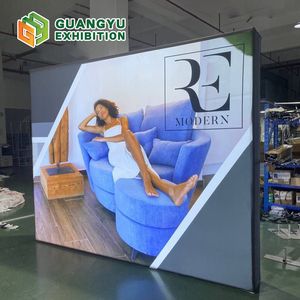 Tùy Chỉnh Hot Bán Dễ Dàng Cài Đặt Nhôm Modular Không Khung LED Ánh Sáng Hộp Vải Triển Lãm Thương Mại Gian Hàng Triển Lãm Gian Hàng 85*200Cm - Product Image 4