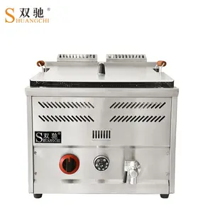 Stainless steel single tank with 16L gas fryer snack machine potato chips fryer deep fryer chicken machine