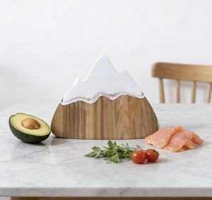 Planche à découper en bois d'acacia <span class=keywords><strong>de</strong></span> luxe, design <span class=keywords><strong>montagne</strong></span> enneigée, bois massif, double face, résine <span class=keywords><strong>de</strong></span> bois - Product Image 1