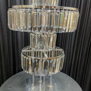 <span class=keywords><strong>Torre</strong></span> de champán decorativa de alta calidad, cristal chapado <span class=keywords><strong>en</strong></span> oro, tres capas, estante de flores Arhat, soporte de suelo - Product Image 3