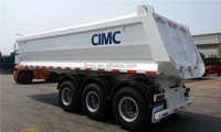 CIMC LINYU 3 essieux 40CBM remorque benne arrière hydraulique remorque à benne basculante en acier robuste pour le Transport d'équipement minier