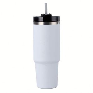 Gobelet isotherme en acier inoxydable à double paroi de 20 oz, tasse de voiture isolée sous vide avec couvercle à paille pour camping et randonnée en extérieur - Product Image 1