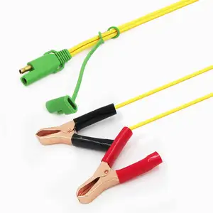 Clipes de jacaré de cobre desconectados, pequenos, painel solar sae, cabo do carregador de bateria