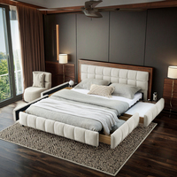 Base de Cama Moderna King Size con Cabecero Acolchado y Cajones de Almacenamiento de Madera, Tapizada en Chenilla Suave para Dormitorio
