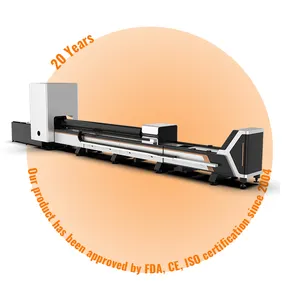 Supercuter | Cabeça de corte a laser 3000w XT, máquina de corte a laser de fibra de tubo de metal de alta potência e alta eficiência de 6,5m, tamanho pequeno