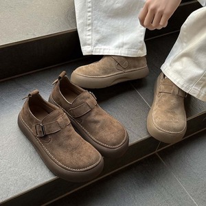 Zapatos retro todo en uno con hebilla para hombre, estilo nuevo de primavera/verano, mocasines casuales y versátiles de tacón bajo de una sola pieza. - Product Image 4