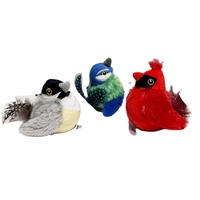Jouet à mâcher en polyester écologique pour chats et chiens - Anti-ennui, nettoyage des dents, son auto-généré, simulation d'oiseau, peluche moineau