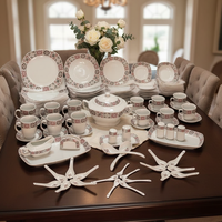 Service de table de luxe en céramique et porcelaine, 117 pièces, comprenant bols, assiettes et plats, pour événements