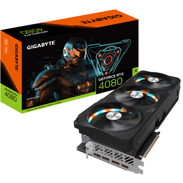 Used GIGABYTE GeForce RTX 4080 16GB GAMING Graphics Card with WINDFORCE Cooling System 16GB GDDR6X Memory Support 40 Series GPU