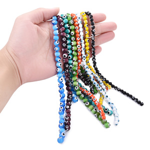 ลูกปัดแก้วขนาด 6 มม. 8 มม. 10 มม. ราคาโรงงาน ขายส่ง สำหรับงานทำมือ หลายสี ลูกปัดตาปีศาจเงางาม - Product Image 6