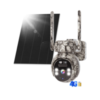 Caméra de sécurité solaire sans fil Eseecloud 4G avec carte SIM, dôme PTZ, 4MP CMOS, IP66 étanche, H.265, vision nocturne 360° extérieure