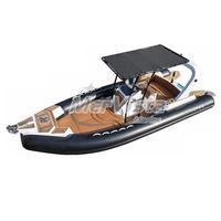 Bateau à moteur gonflable à coque rigide en fibre de verre de 22 pieds (680 cm) en Hypalon, pour la pêche, avec plateforme de plongée et échelle