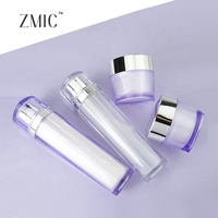 Ensemble de pots à crème à double paroi vides en PP/PS, flacon triangulaire pour lotion et sérum, flacon rond avec couvercle argenté, contenant pour crème visage