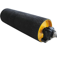 Fabrication OEM de pièces de convoyeur à bande plate en acier personnalisées, tambour de transmission de poulie à tête motrice pour la construction et l'industrie