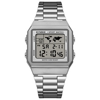 Montre électronique sportive multifonctionnelle SYNOKE classique rétro numérique carrée en acier inoxydable étanche 5 bars avec mouvement Hangzhou