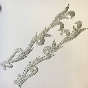 Toppe Ricamate Termoadesive per Abbigliamento con Motivo a Rami Lunghi e Glitter Dorati, <span class=keywords><strong>Grandi</strong></span> Dimensioni, Stile Barocco, per Costumi di Scena - Product Image 4