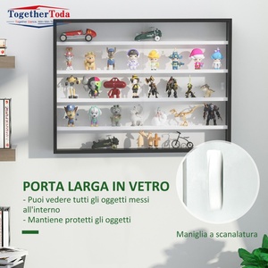 Vitrine murale moderne, abordable, durable, hautement ajustable, légère, en métal, à 5 niveaux, avec verre simple face - Product Image 3