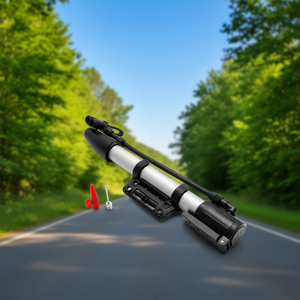 Pompa portatile per pneumatici da bicicletta in alluminio, gonfiatore manuale da 80-130 Psi con adattatore per ugello, per accessori da ciclismo - Product Image 2