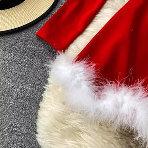 Abito aderente in stile stile stile stile Patchwork con maniche <span class=keywords><strong>a</strong></span> <span class=keywords><strong>vita</strong></span> <span class=keywords><strong>alta</strong></span> Mini abito da Club <span class=keywords><strong>costumi</strong></span> natalizi - Product Image 6