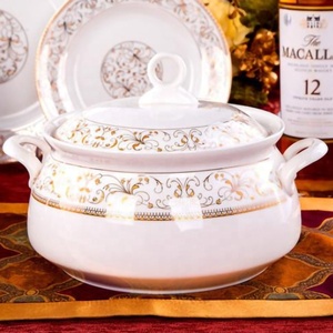 Vente en gros de services de table en porcelaine chinoise Sun Island de 60 pièces avec motif végétal et kit de tasses pour plus de 10 personnes - Product Image 2