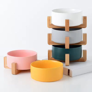 Comedero para Mascotas (Perros y Gatos) de Cerámica con Marco de Madera, Varios Colores, Venta al Por Mayor de Fábrica - Product Image 6