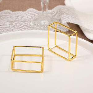 Anneau de serviette double papillon Décoration de table de mariage Fermoir de serviette en métal - Product Image 6