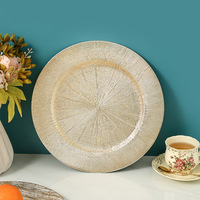 Assiettes de présentation élégantes en plastique massif texturé, couleur or et argent, pour événements et mariages