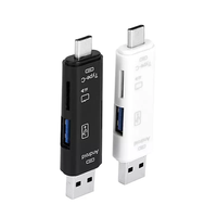 Lector de tarjetas OTG USB 2,0 de alta velocidad SD TF Micro interfaz lector de tarjetas tipo C USB C memoria USB para ordenador portátil