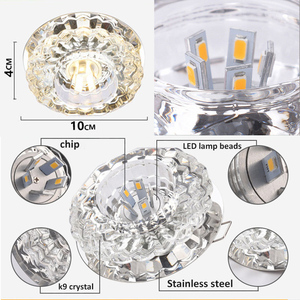 Trung Sơn <span class=keywords><strong>Celing</strong></span> Đèn Bắc Âu Trong Nhà Phòng Khách Trang Trí Spotlight Hiện Đại Pha Lê <span class=keywords><strong>LED</strong></span> Trần Đèn Nhà Bếp Cho Nhà - Product Image 2