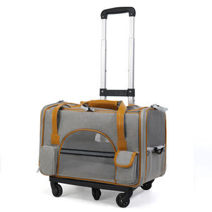 लक्जरी पालतू ट्रॉली बैग हल्के जिपर बंद पालतू जानवर वाहक कुत्ते बिल्लियों के लिए बड़े क्षमता वाले पहियों के साथ - Product Image 1