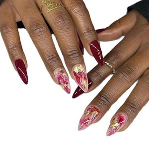 10 Uds. Uñas Acrílicas 3D Talladas a Mano con Flores Multicolores, Duraderas, Hechas a Mano, de Lujo, Reutilizables, Uñas Artificiales al por Mayor - Product Image 1
