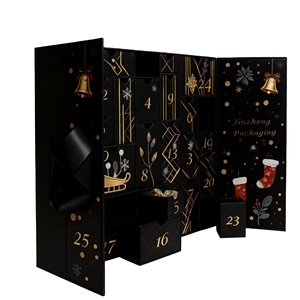 Carton <span class=keywords><strong>rouge</strong></span> personnalisé <span class=keywords><strong>de</strong></span> Noë<span class=keywords><strong>l</strong></span> compte à rebours <span class=keywords><strong>calendrier</strong></span> <span class=keywords><strong>de</strong></span> <span class=keywords><strong>l</strong></span>'<span class=keywords><strong>avent</strong></span> cosmétiques feuille d'or gaufrage estampage inventaire boîtes en papier - Product Image 2